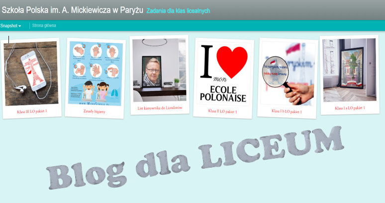 Blog – zadania dla liceum, kliknij w zdjęcie.