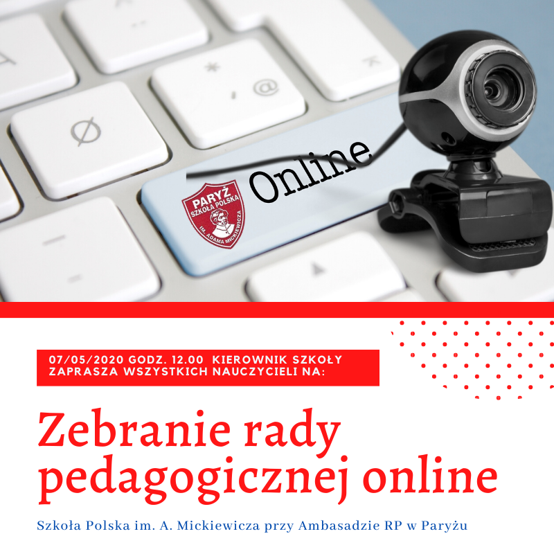 Zebranie Rady Pedgogicznej online.