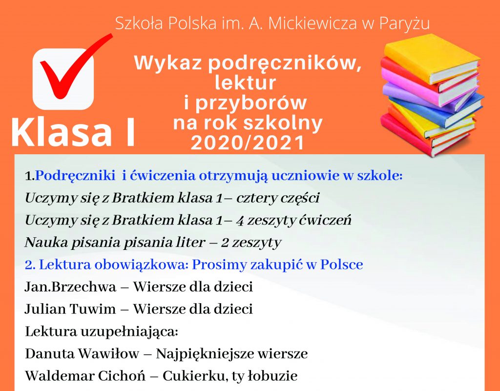 PODRĘCZNIKI I LEKTURY NA ROK SZKOLNY 2020/2021