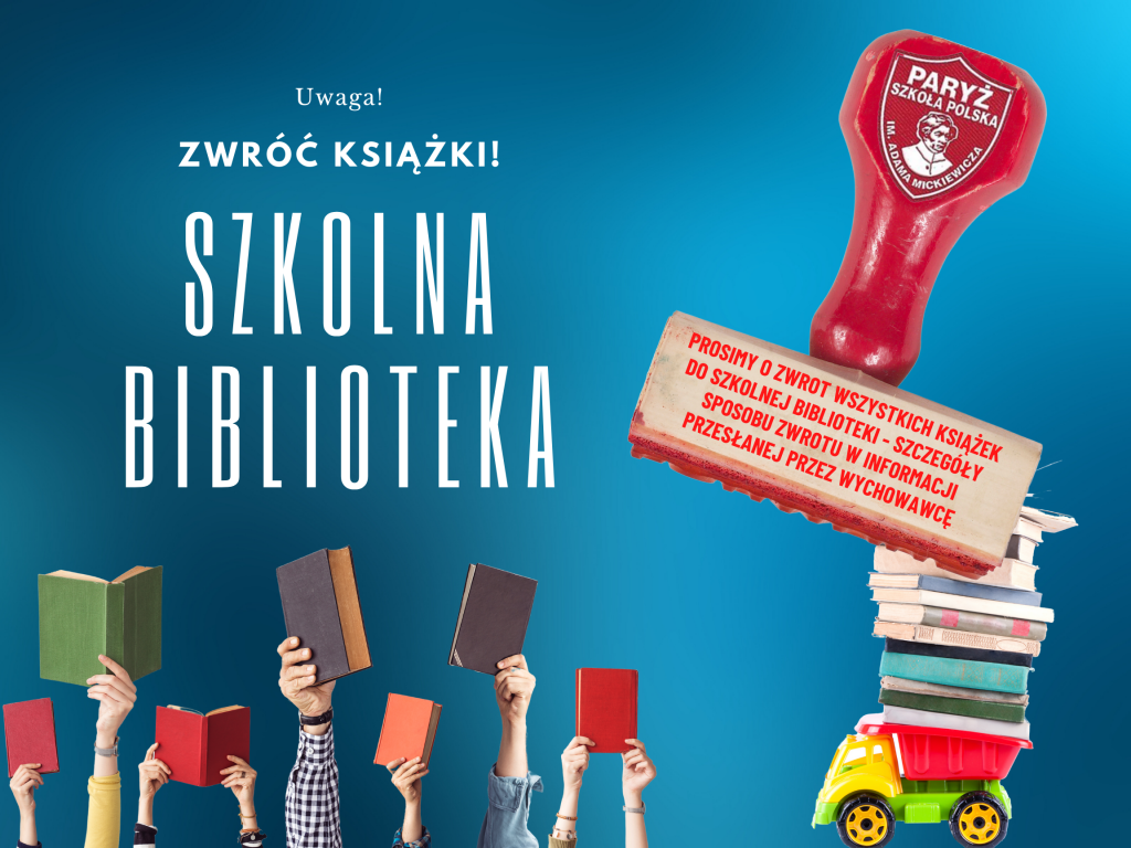ZWROT KSIĄŻEK I PODRĘCZNIKÓW DO BIBLIOTEKI- WAŻNE!