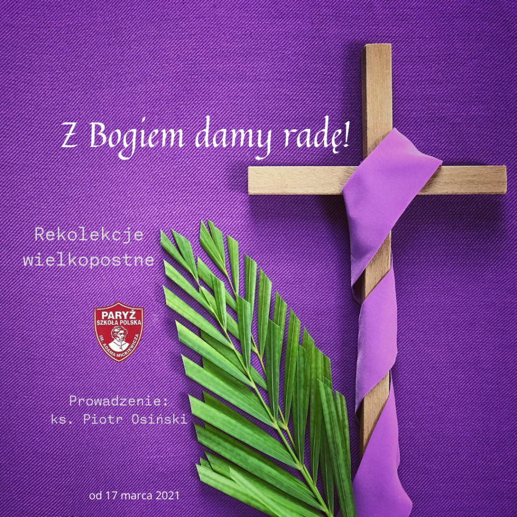 Rekolekcje wielkopostne w naszej Szkole!