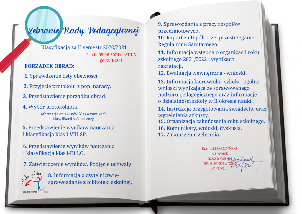 Rada pedagogiczna – podsumowanie roku.