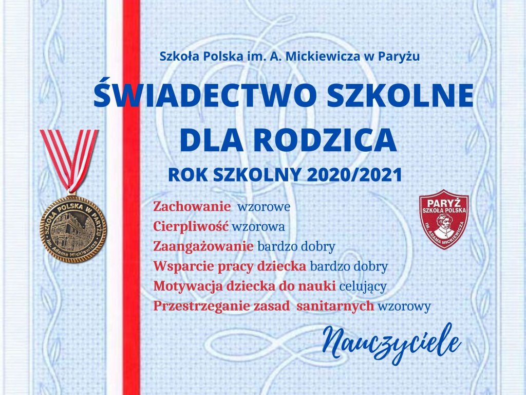Świadectwo dla Rodziców!
