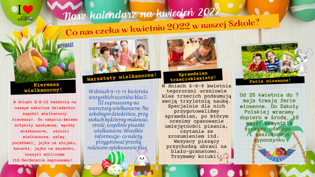 Co nas czeka w kwietniu w naszej Szkole?