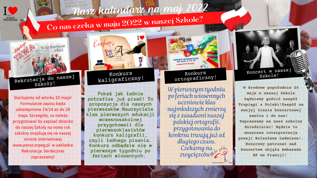 Nasz kalendarz na maj 2022