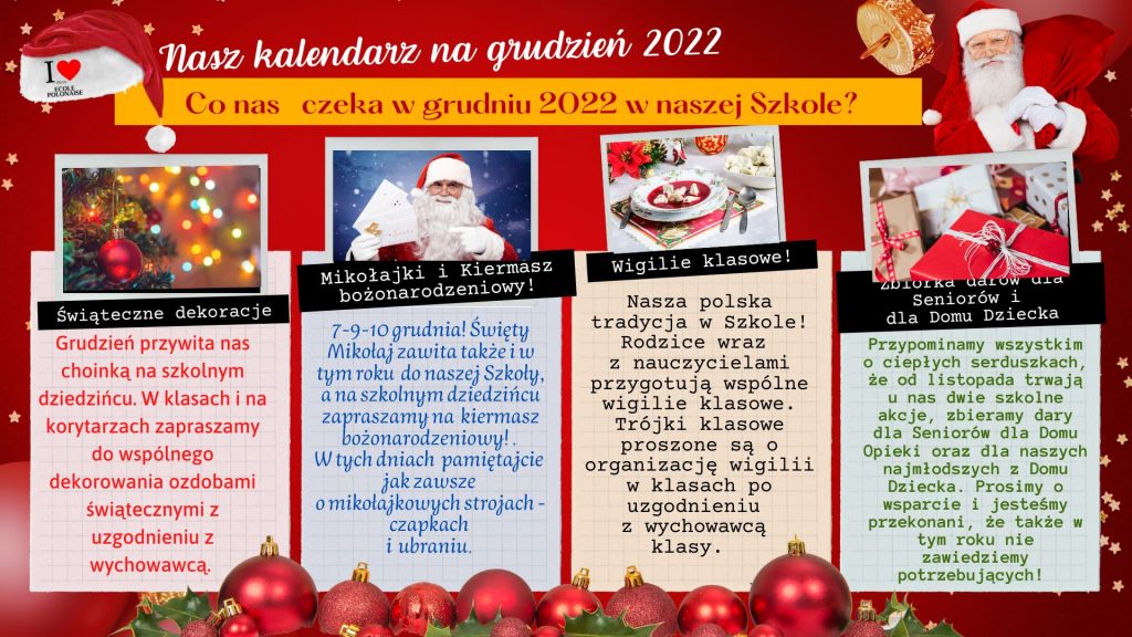 Nasz kalendarz na grudzień 2022