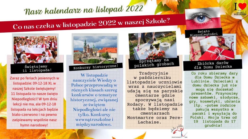 Nasz kalendarz na listopad 2022