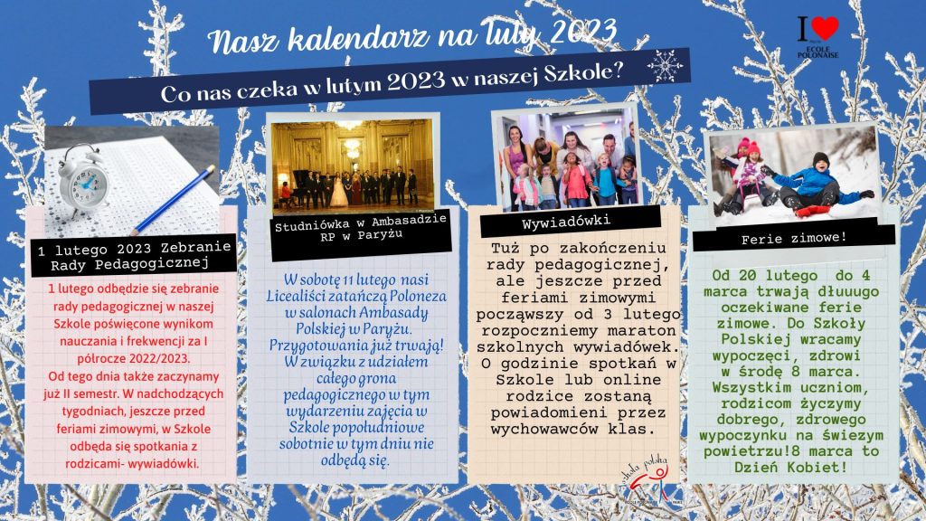 Nasz kalendarz na luty 2023