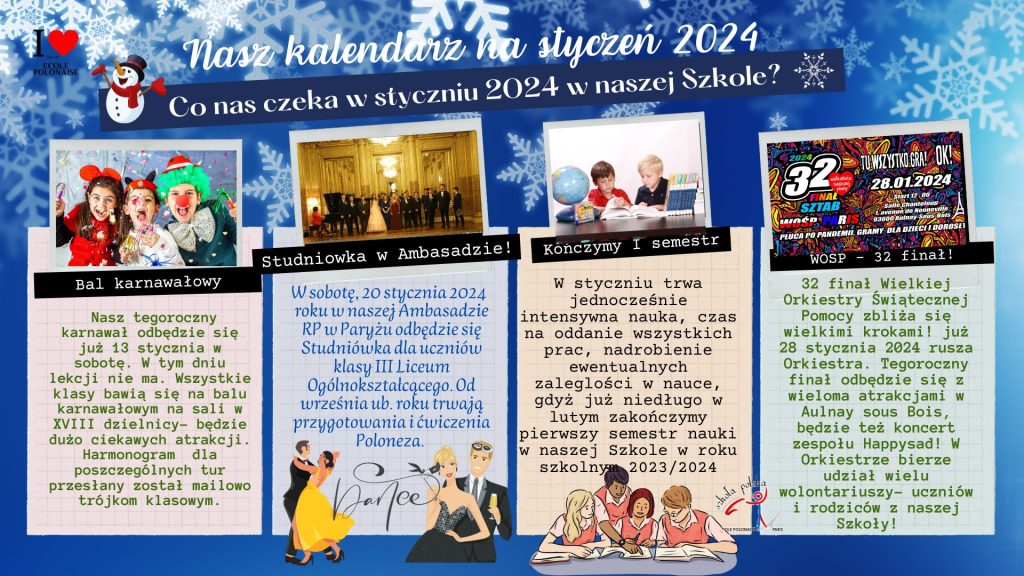 Nasz kalendarz na styczeń 2024