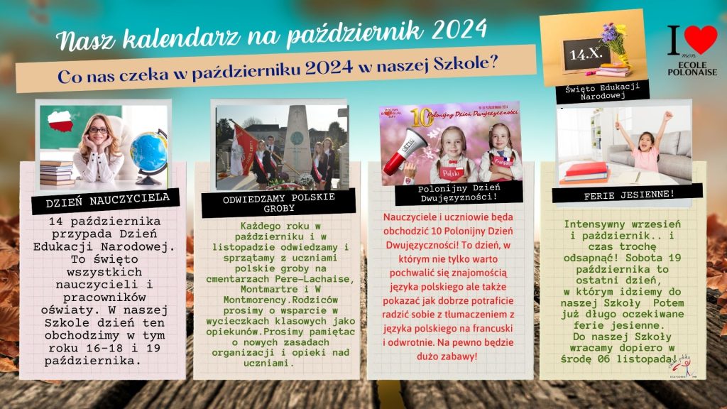 Nasz kalendarz na październik 2024