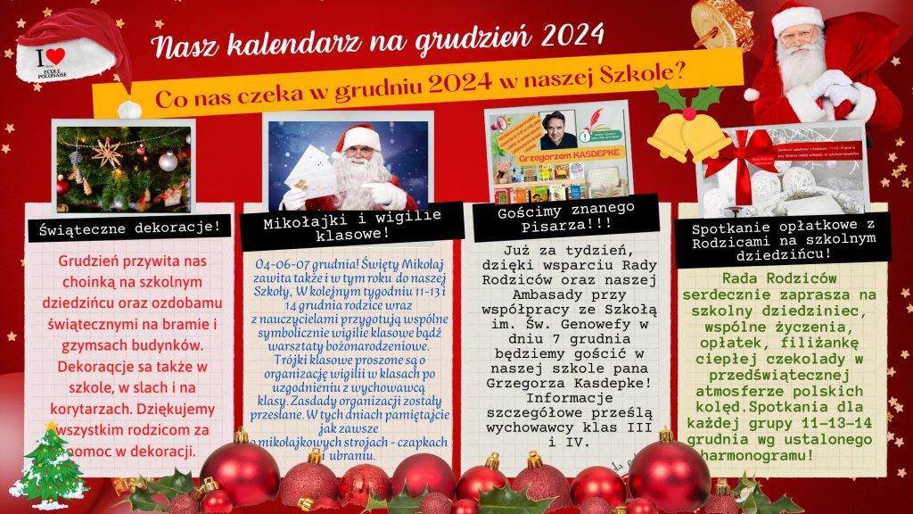 Nasz kalendarz na grudzień 2024!
