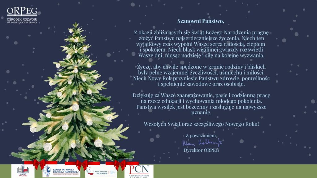 Życzenia od Dyrektora ORPEG