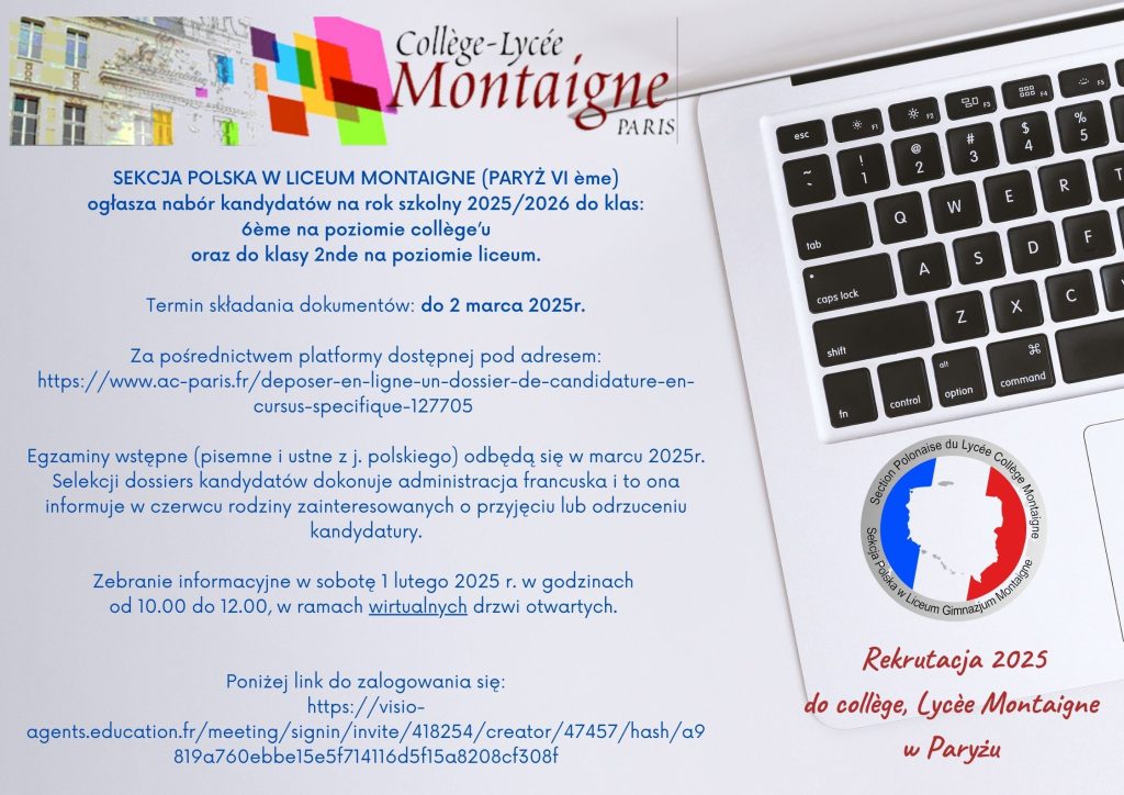 Rekrutacja do sekcji polskich Montaigne, Saint-Germain en Laye