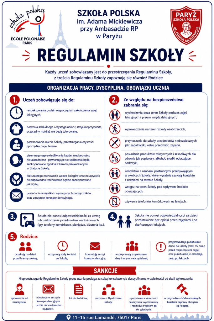 Regulamin Szkoły. Przypominamy!