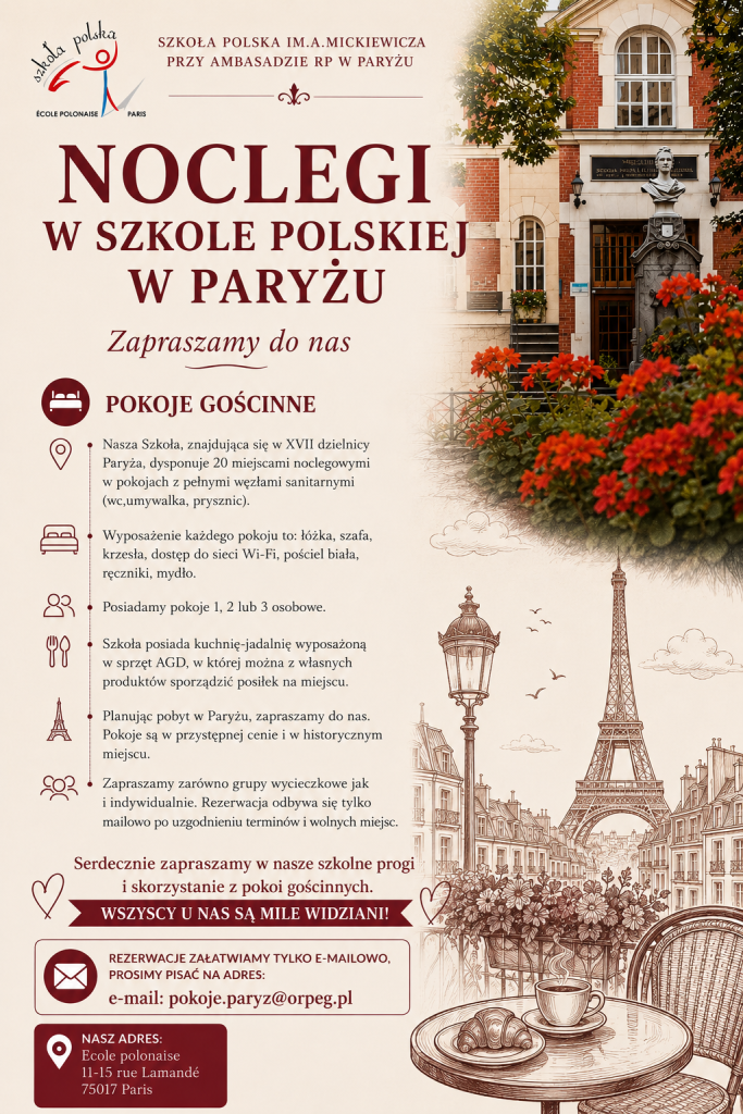 Noclegi w naszej Szkole!