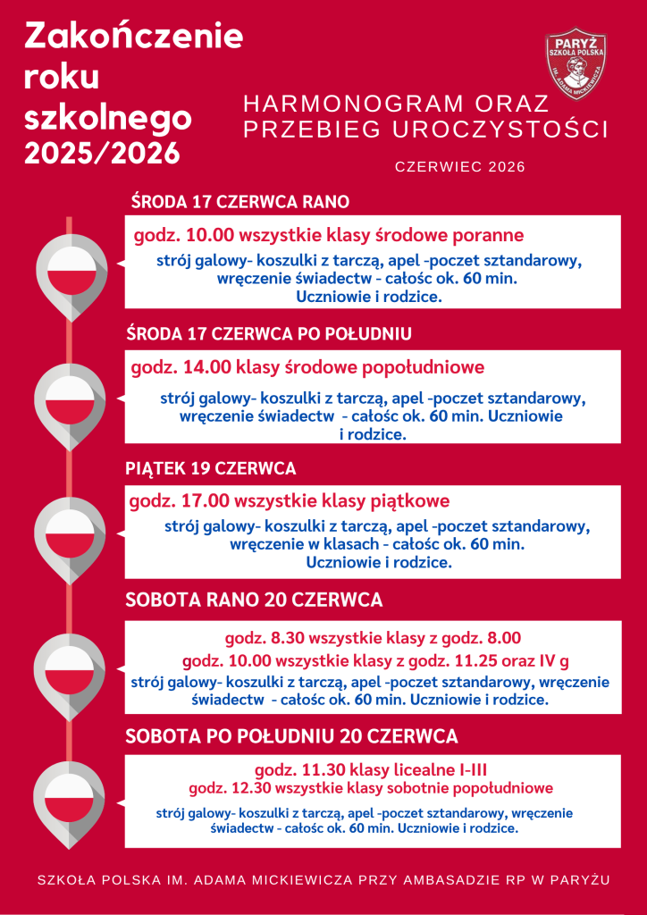Zakończenie roku szkolnego 2025/2026